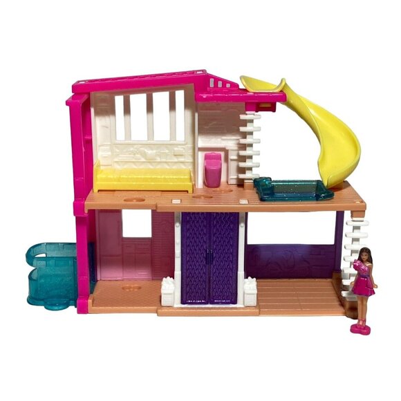 Mini BarbieLand Dreamhouse & Mini Barbie Doll Elevator Slide Pool #HYF47 Mattel - Picture 16 of 16